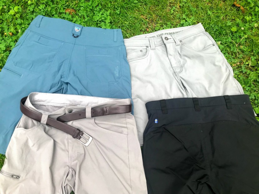 hiking shorts - many models come with traditional belt loops. we don't love this...