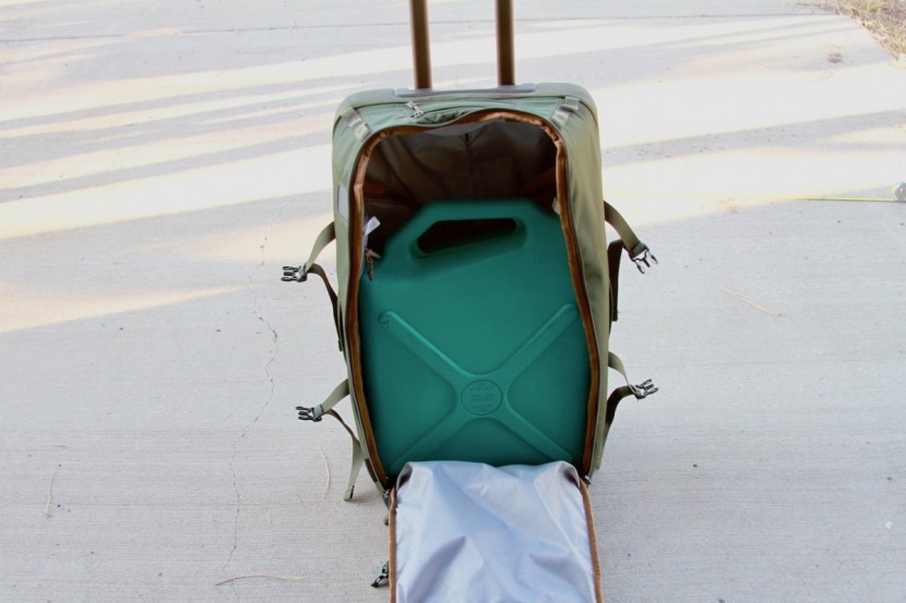 rei co-op tourwinder 28 - a look at the relative capacity storage with our water jug test.