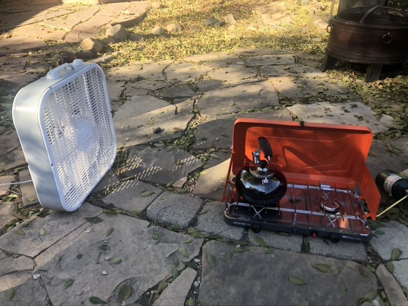 gsi outdoors selkirk 540 - besides cooking on each stove during breezy variable weather, we...