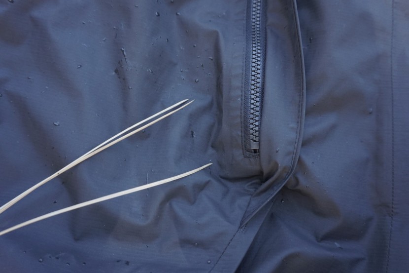 mountain hardwear exposure/2 gore-tex paclite - on the bottom edge of the hand pocket zippers on the mountain...