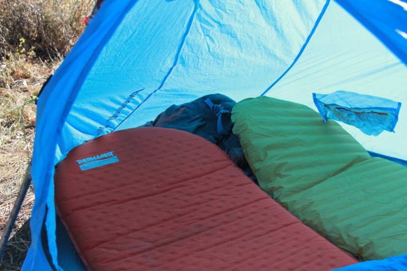 black diamond distance adaptor tent - a look at the tight space at the front of the tent with two sleeping...
