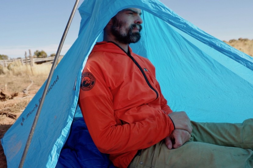 black diamond distance adaptor tent - a look at the headroom for a 6 ft man. while it's not a lot, it's...