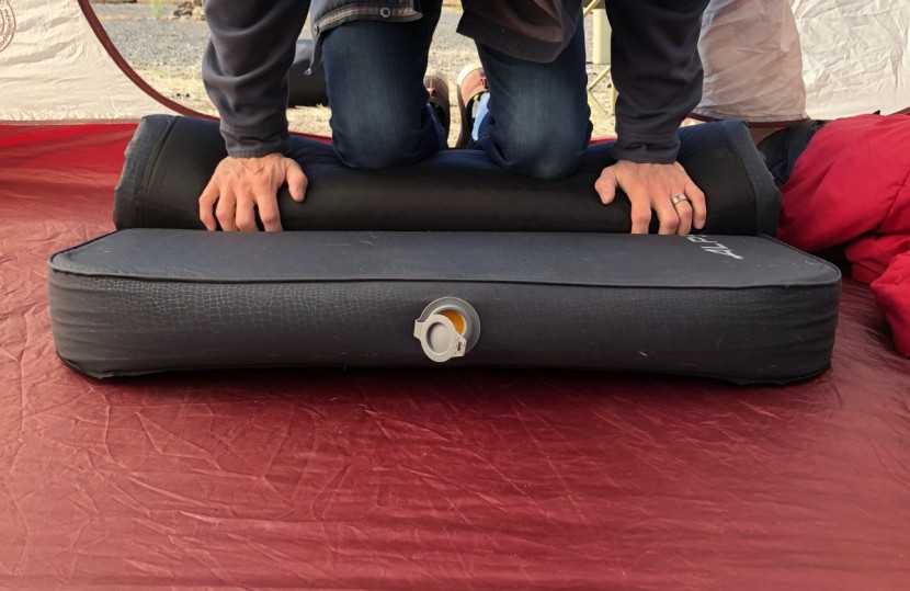 alps mountaineering outback - rolling up the mattress was fairly straightforward once it got...