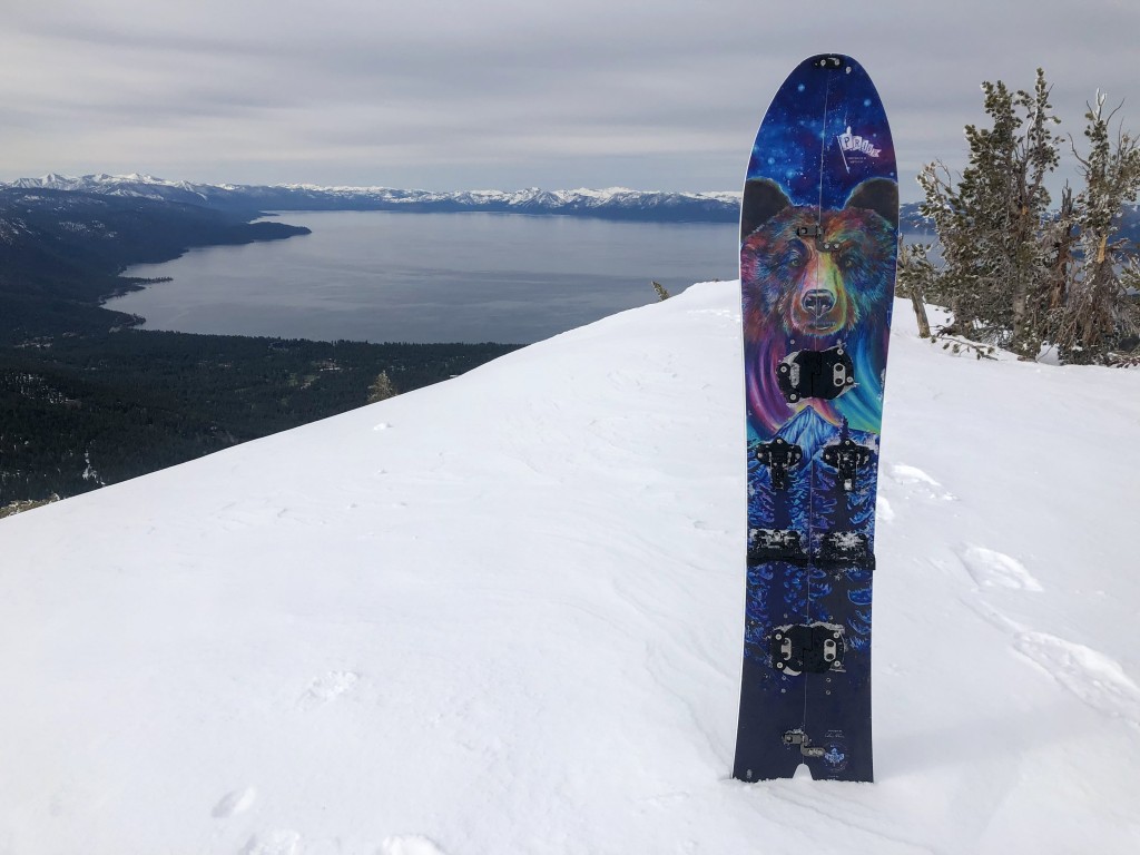 splitboard - the prior slasher fits right into the scenic tahoe vista!