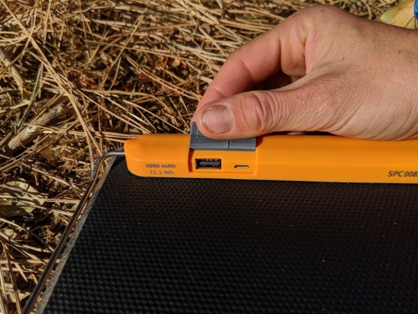 biolite solarpanel 10+ - shown here is the 3,000mah battery pack and the single usb port for...