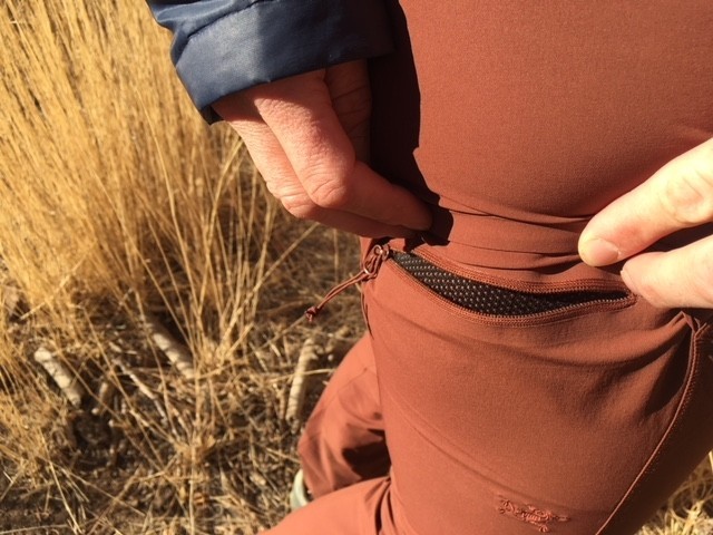 arc'teryx sabria pant - the pockets are mesh-lined so you can unzip them for further heat...