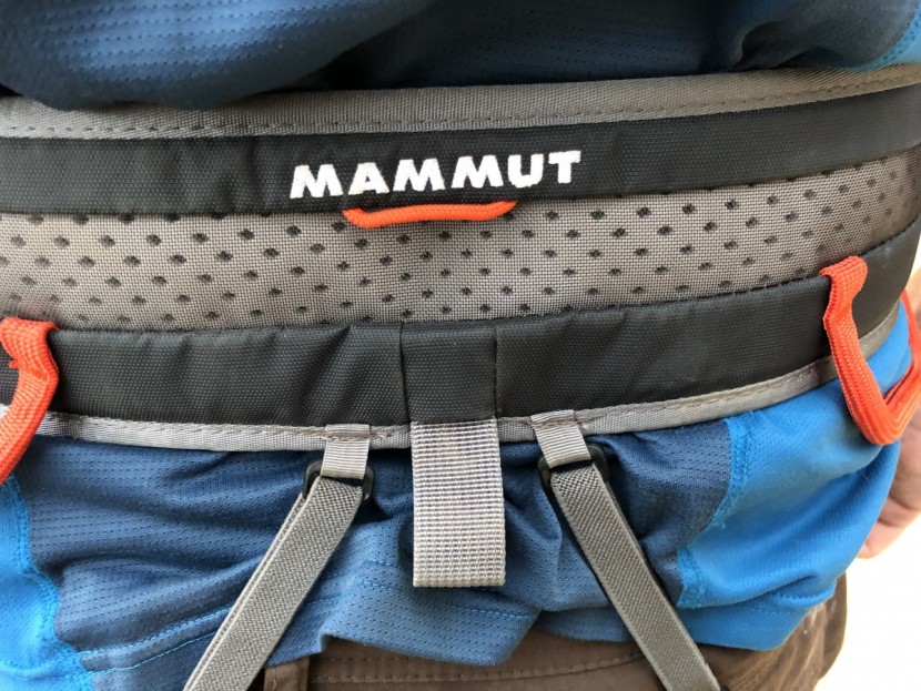 mammut ophir 4 slide - the waist band is made with two strips of webbing, concealed under...