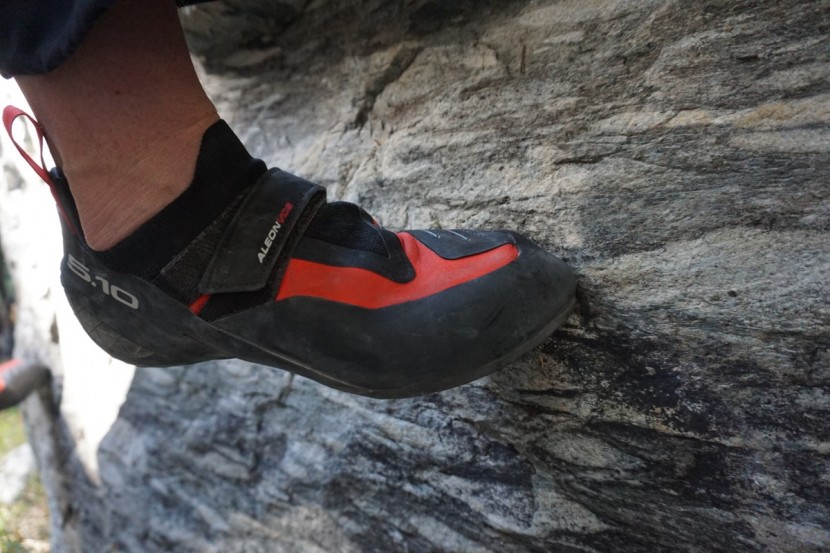 climbing shoes - single strap designs don't lock your foot in quite as well for...