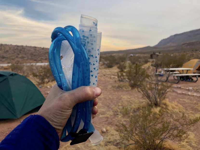 hydration bladder - probably the most packable hydration bladder we've seen.