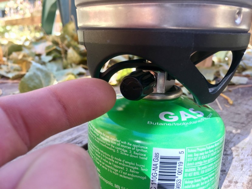 jetboil zip - the zip's small control knob.