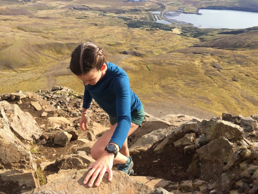 coros vertix - taking the vertix up a scrambly peak in iceland.
