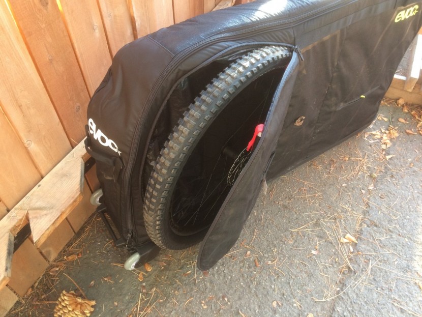 evoc travel bag pro - the wheel pockets are a bit of a tight fit, but our wheels with 29 x...