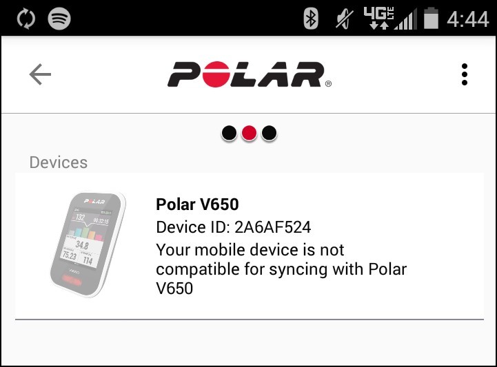 polar v650 - to our undying chagrin, it was discovered that polar did not support...