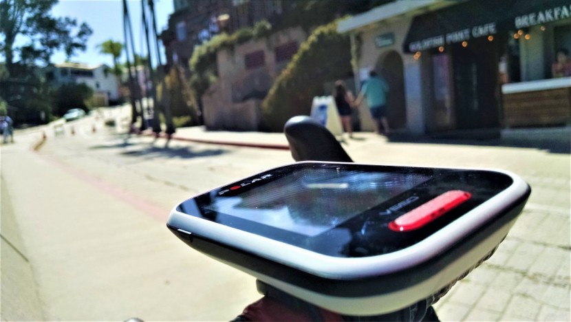 polar v650 - the side button is placed to reduce incidental contact while the red...