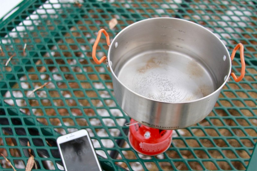 gsi outdoors glacier basecamper - we started seeing some bubbles around one minute.