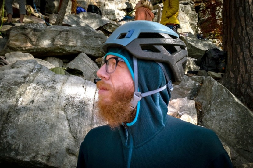 arc'teryx fortrez hoody - the hood has a little bulk under a helmet, but overall it works just...