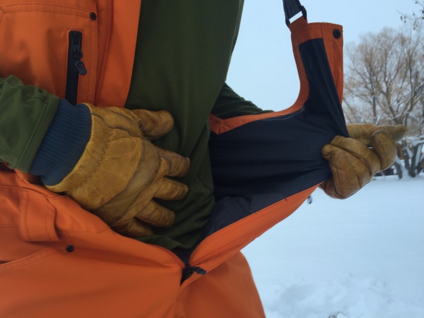 marmot discovery bib - a soft hanging fleece lining provides most of the discovery bibs'...