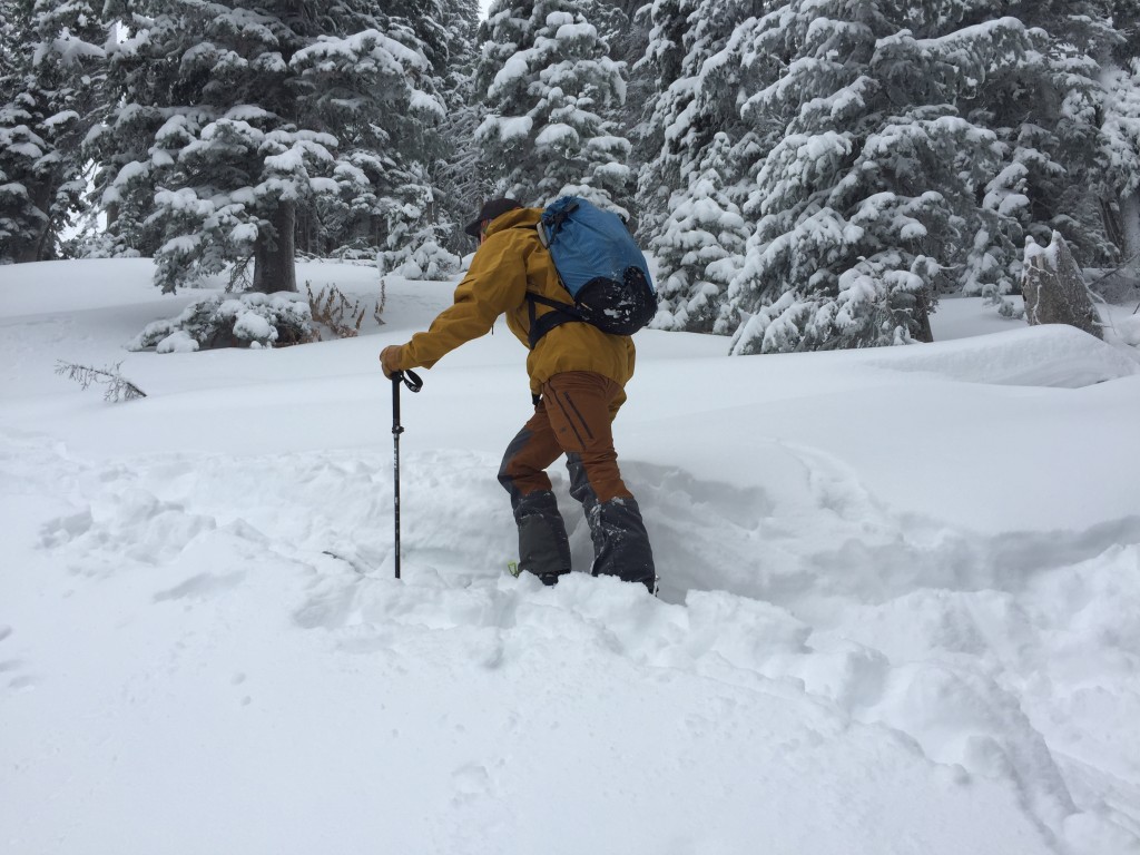 outdoor research trailbreaker ii - the trailbreaker ii pants hard at work on the skin track.