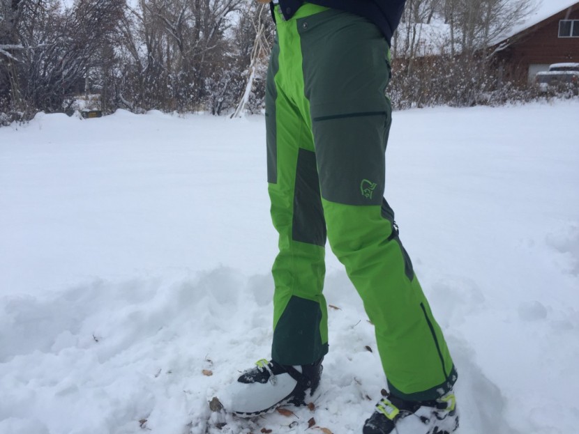 norrona lyngen windstopper hybrid - the thin stretch panels on the outer thighs (pictured in gray here)...