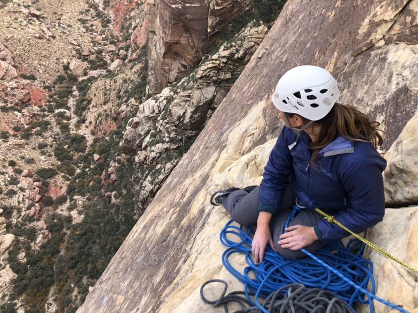 rab xenon hoodie for women - chilling out on a shady ledge in red rocks is a perfect place for...