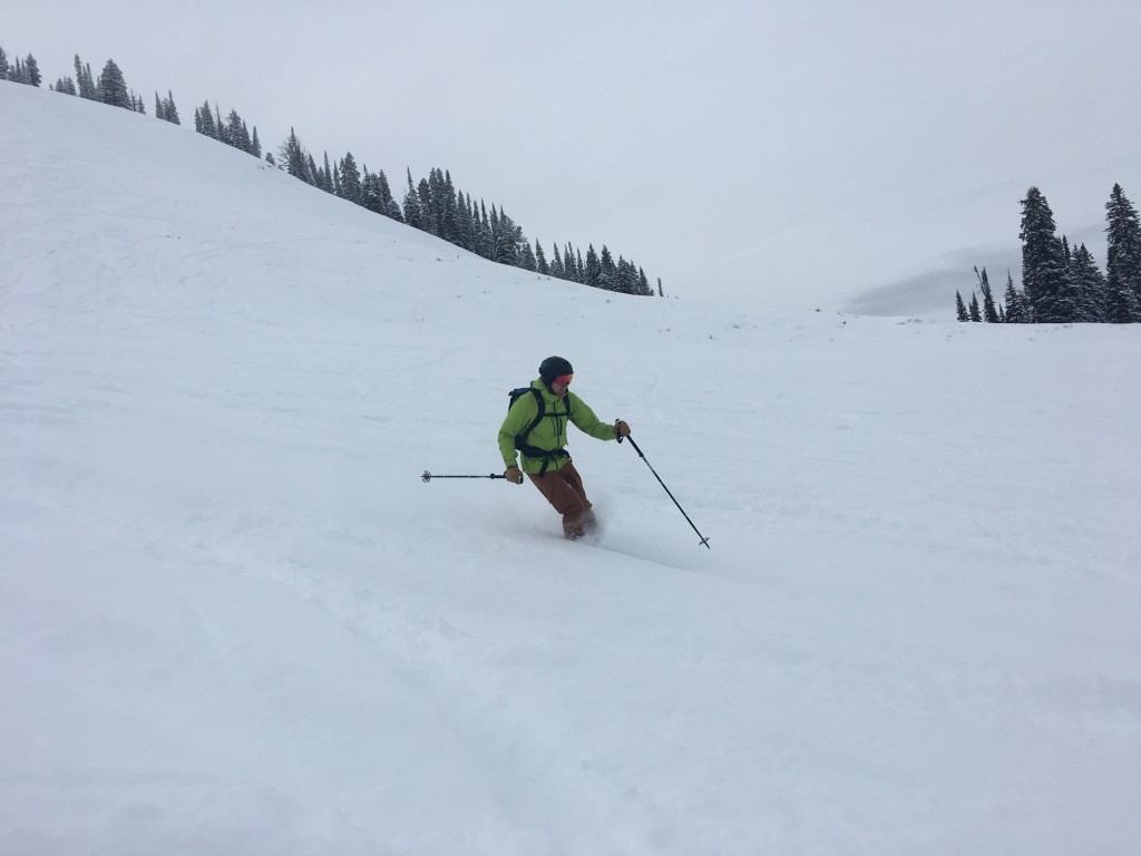 picture organic clothing yakoumo bib - powder skiing in the yakoumo bib.
