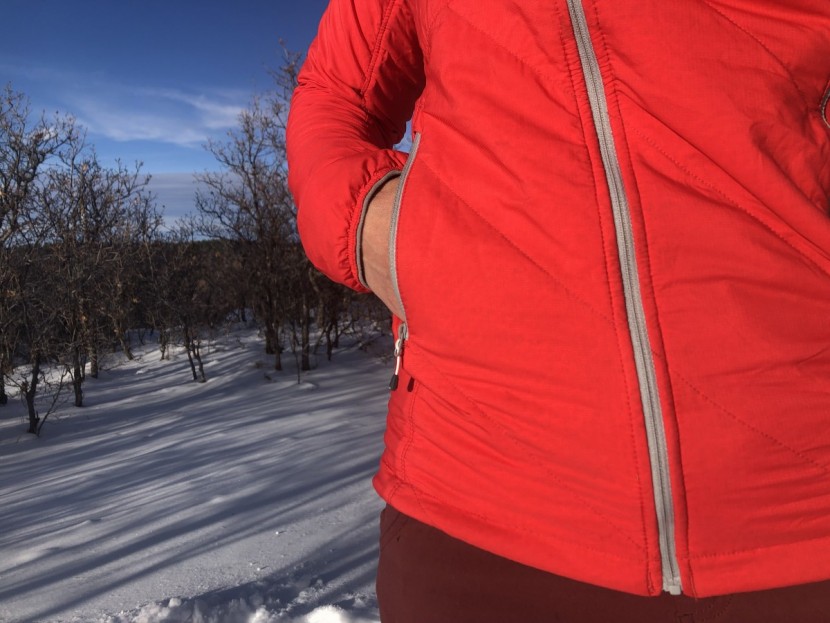 outdoor research refuge air hoody for women - the pockets are large and offer plenty of storage.