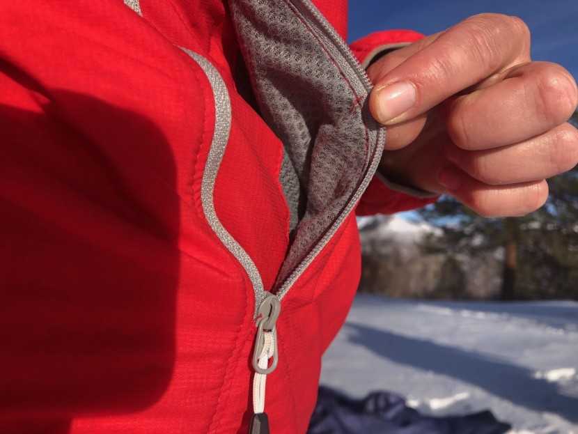 outdoor research refuge air hoody for women - the pockets are well ventilated and a point for breathability.