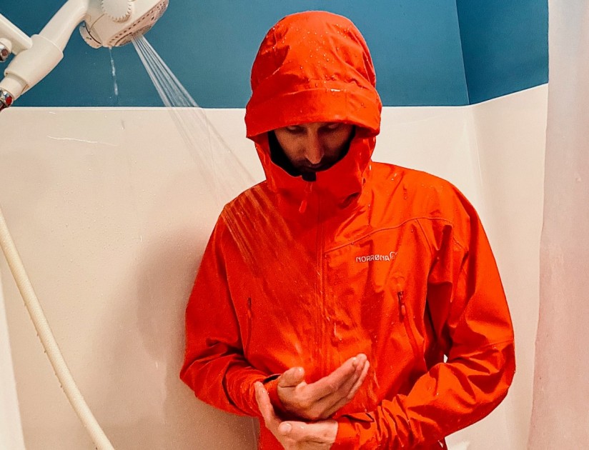 hardshell jacket - our shower test proved that all of fabrics we tried are, in fact...