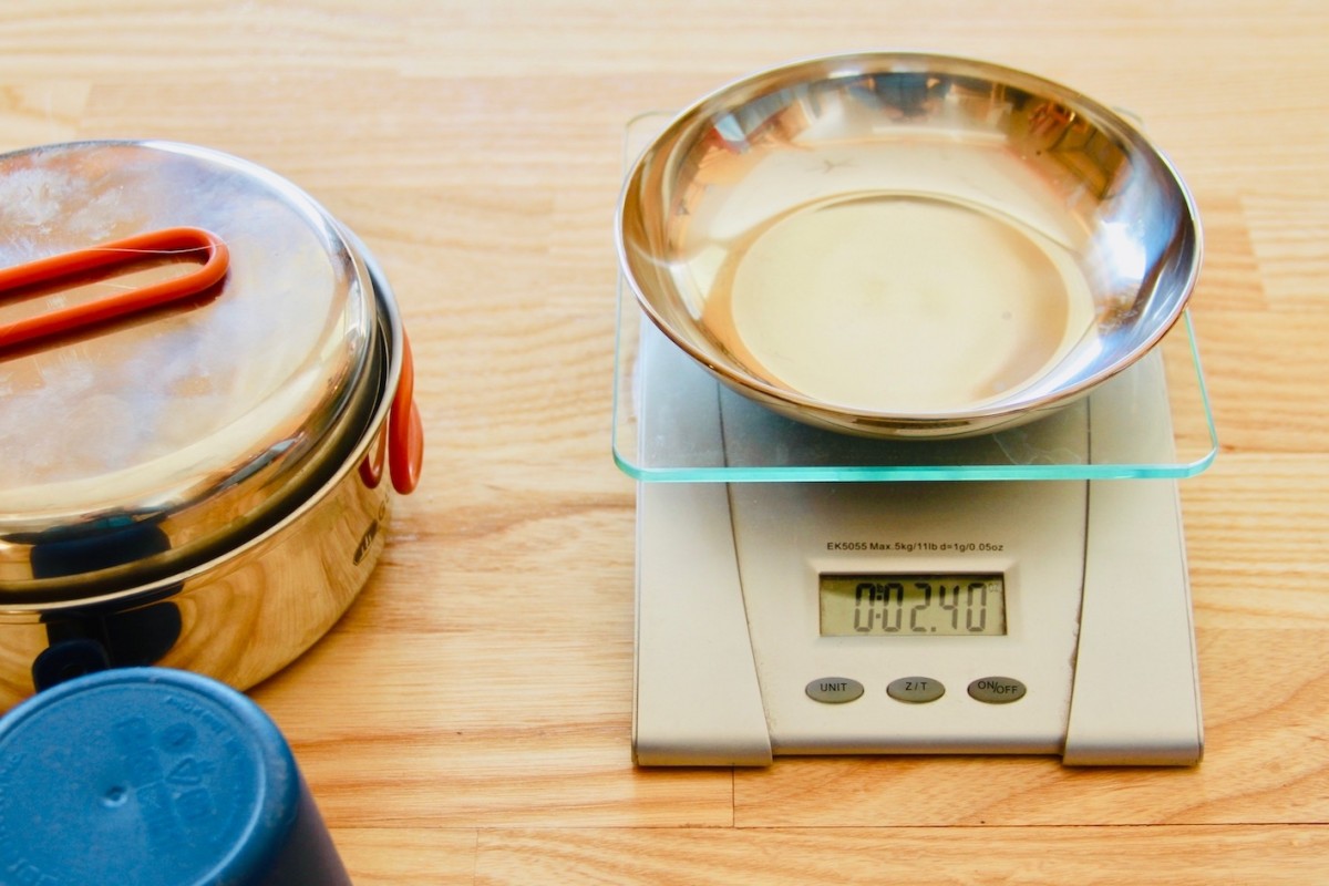 GSI Outdoors Glacier 1-Person Review (You can take out the components to make it even lighter. Here we see the individual weights of the bowl, cup, and lid...)