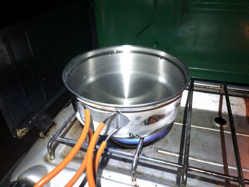 gsi outdoors glacier 1-person - be sure to keep the handles out of the heat source to avoid melting...