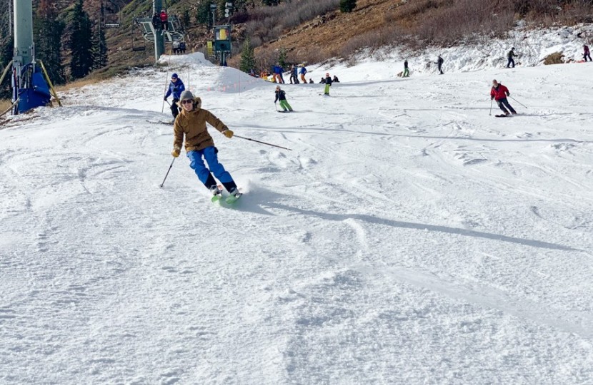 norrona lofoten gore-tex pro pants for women - skiing one of many test laps in the lofoten pants, a beast of a ski...