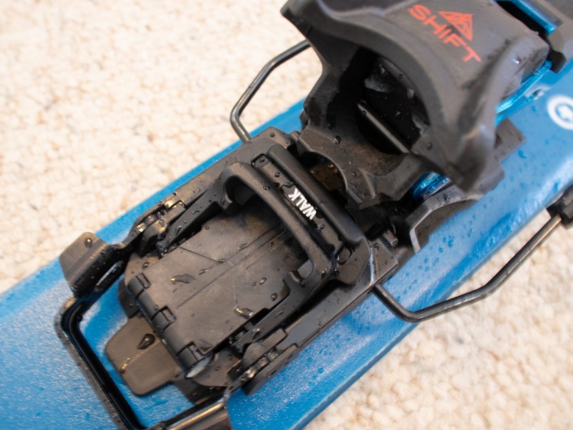 salomon s/lab shift mnc - the lever labeled "walk" in this photo holds the brake up and out of...