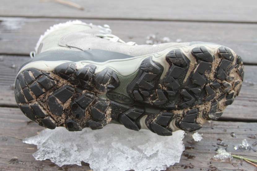 oboz bridger 7" insulated waterproof - a look at the burly and aggressive traction that works well on mud...