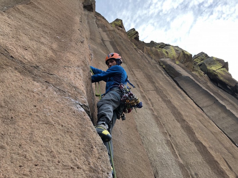 leaving the ground with a whole rack of hand sized cams for a lead...