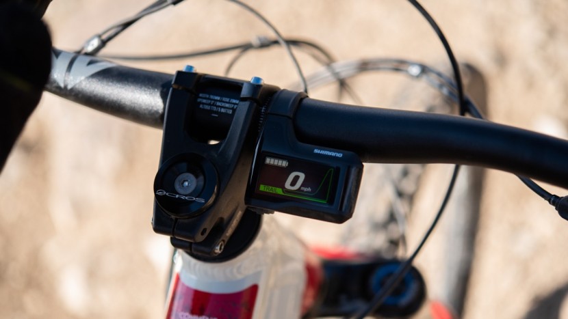 commencal meta power 29 team - the handlebar-mounted digital display is relatively easy to read and...