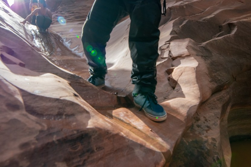 nrs vibe for women - the siped rubber tread stuck to slippery rock and a wet raft with...