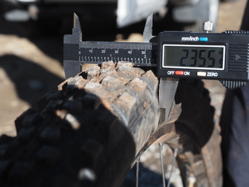 michelin wild enduro rear 2.4 - we measured this tire with two different sets of digital calipers on...