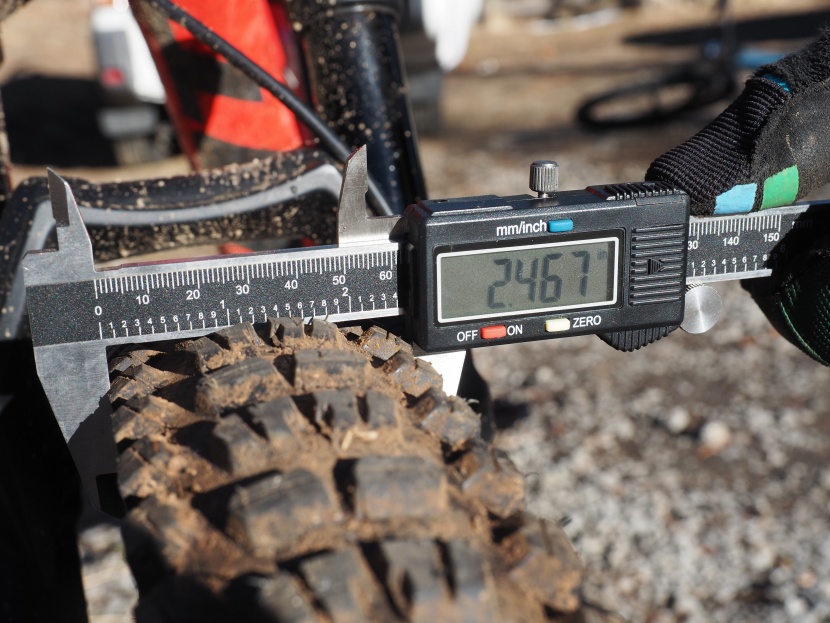 e*thirteen all-terrain race 2.4 - we measured this tire on a couple of different rims with two...