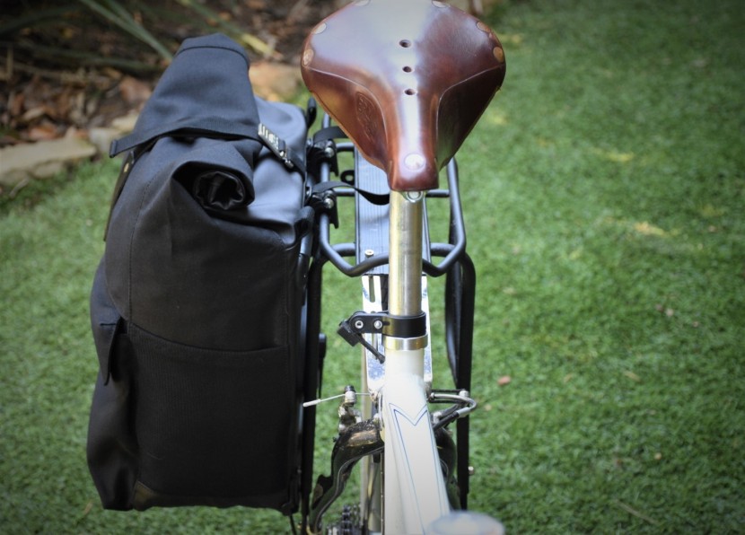 brooks england suffolk rear - though the roll-top closure doesn't provide a perfect seal, the dwr...