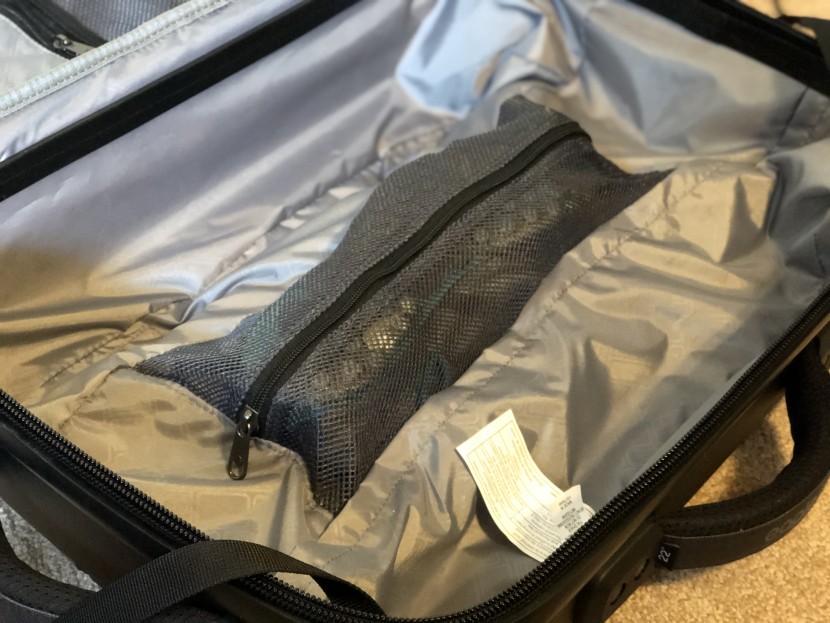 eagle creek tarmac awd carry-on - this oddly placed pocket is, well, oddly placed. in order to access...