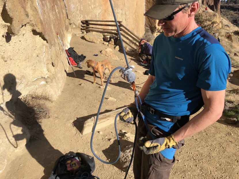 wild country revo - this is not the way one is supposed to belay, but is how we tested...