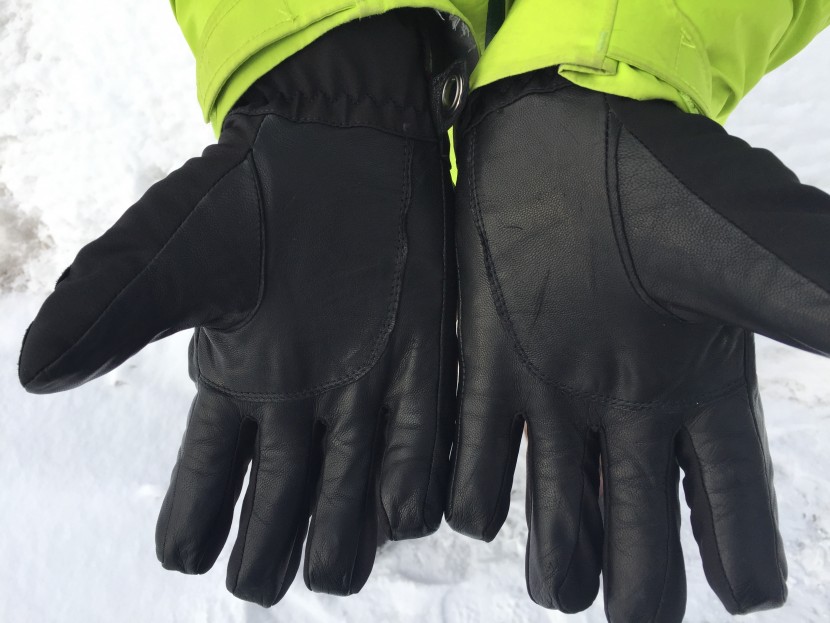 hestra power heater glove - the goat leather palm is soft and supple, yet quite durable.