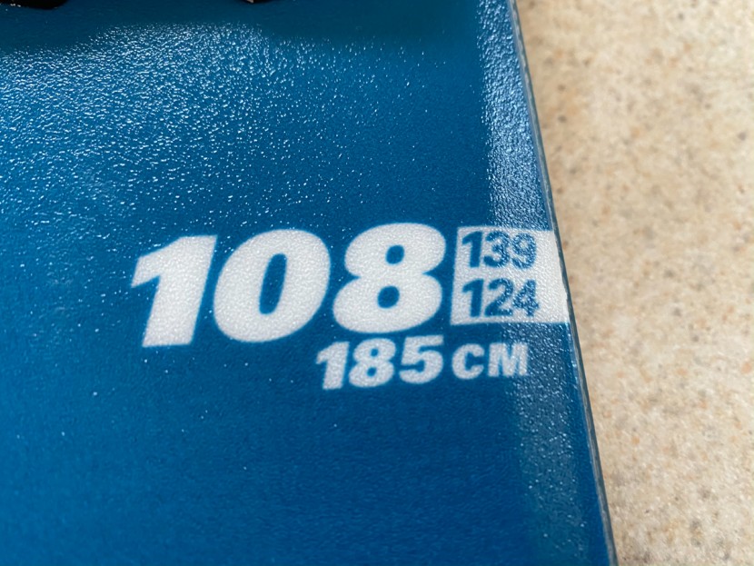 g3 roamr 108 - topsheet listed dimensions of the tested roamr 108.