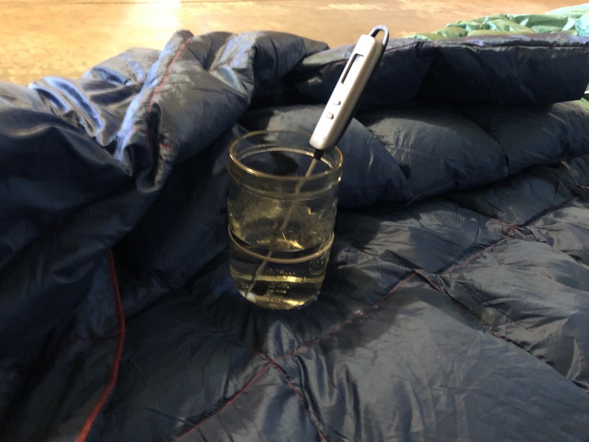 camping blanket - we measured insulation powers with a hot water heat loss test as...