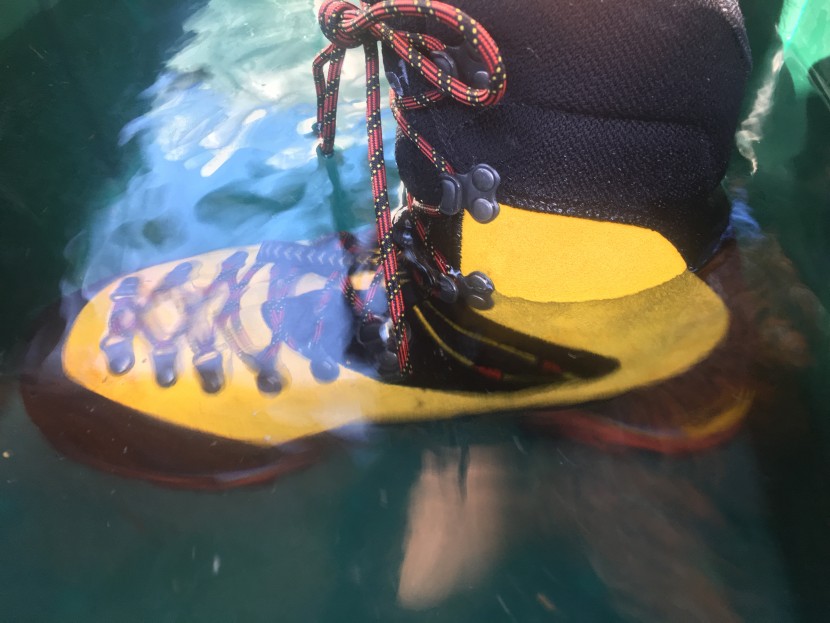 la sportiva nepal cube gtx - this boot has a nice high waterline, well above the 6 inches shown...