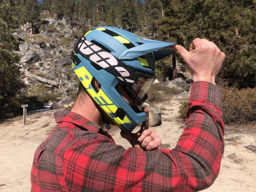 bell super air r mips - the visor adjusts simply by pushing it up or down into one of three...