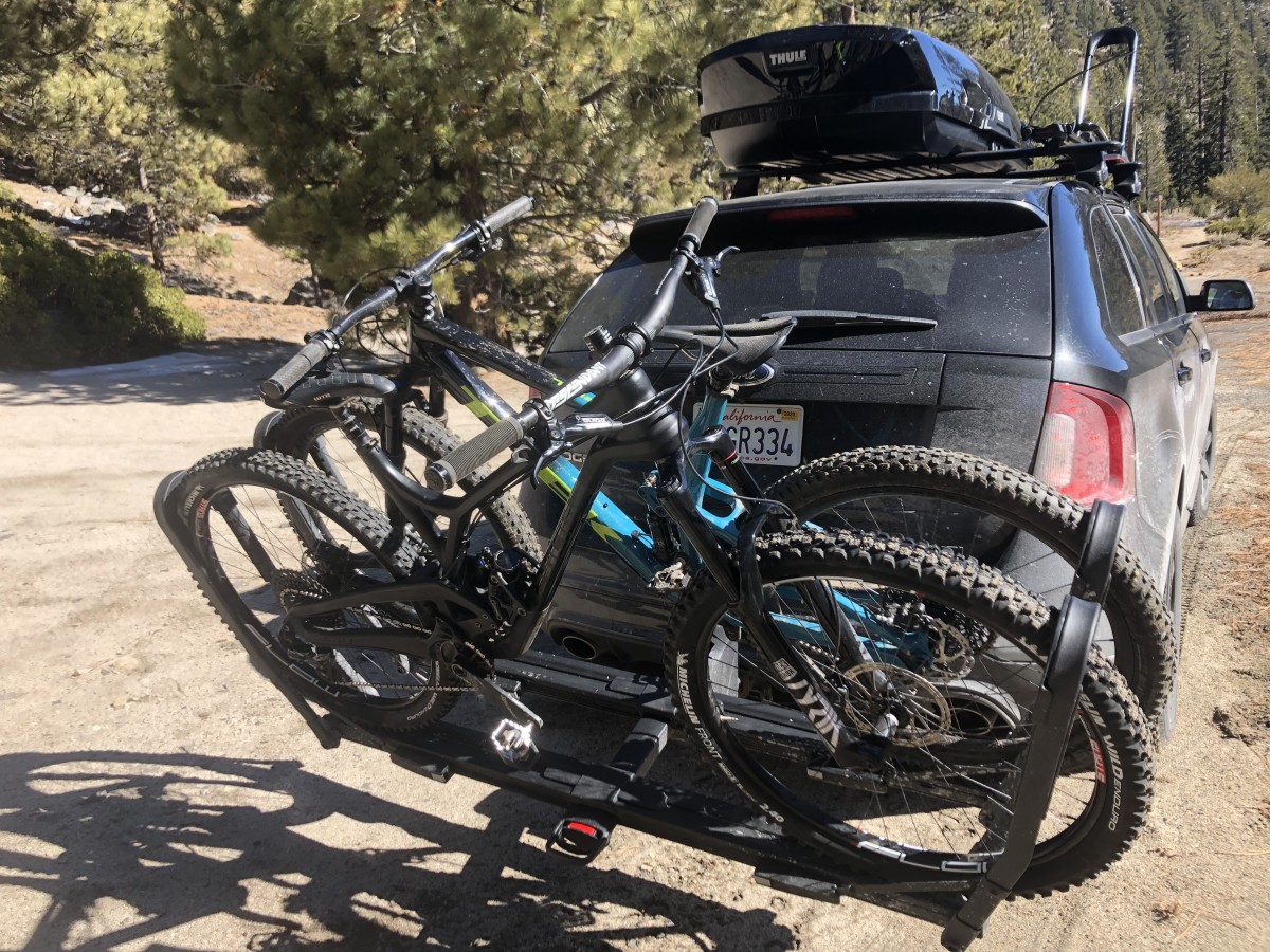 Inno Tire Hold Review (This rack has a tilting feature to allow for access to the trunk. It is quite easy to use and has a smooth action.)