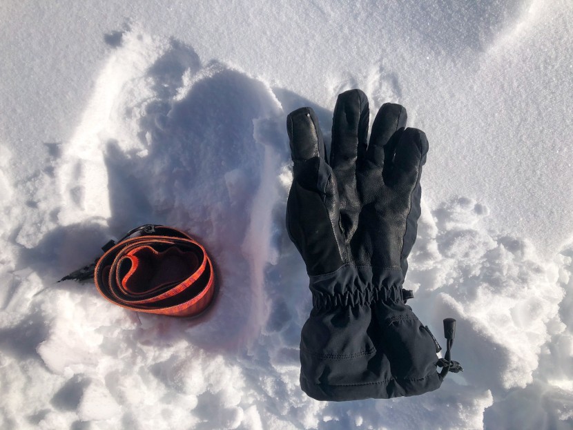 black diamond ascension splitboard sts - the ascension rolls into a compact package. one skin is pictured here.