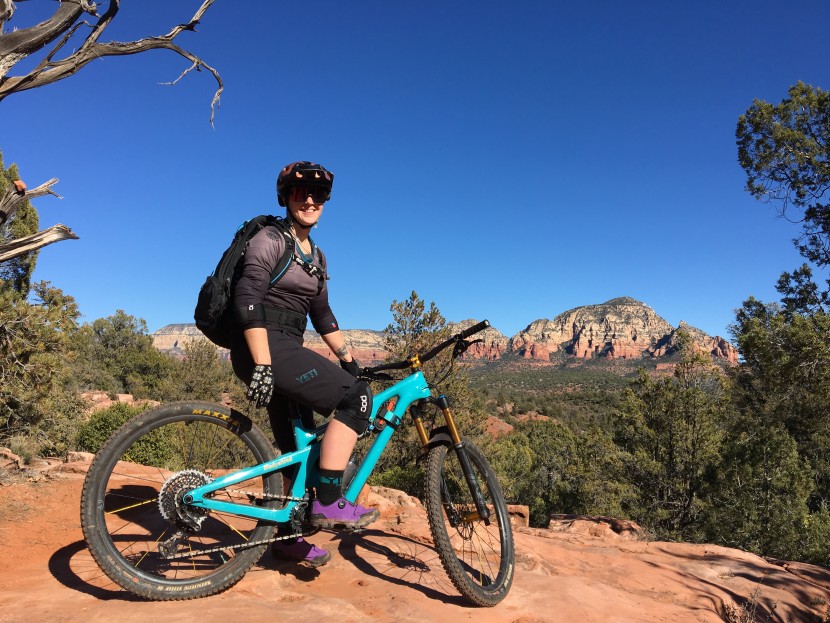 bontrager foray for women - taking a pause in sedona while testing.