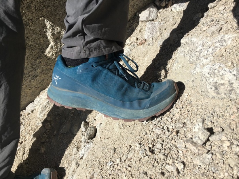 arc'teryx aerios fl gtx - the light structure of this shoe lets it flex significantly.